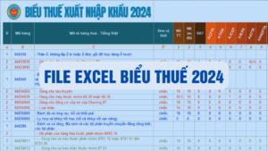 File Excel biểu thuế xuất nhập khẩu 2024