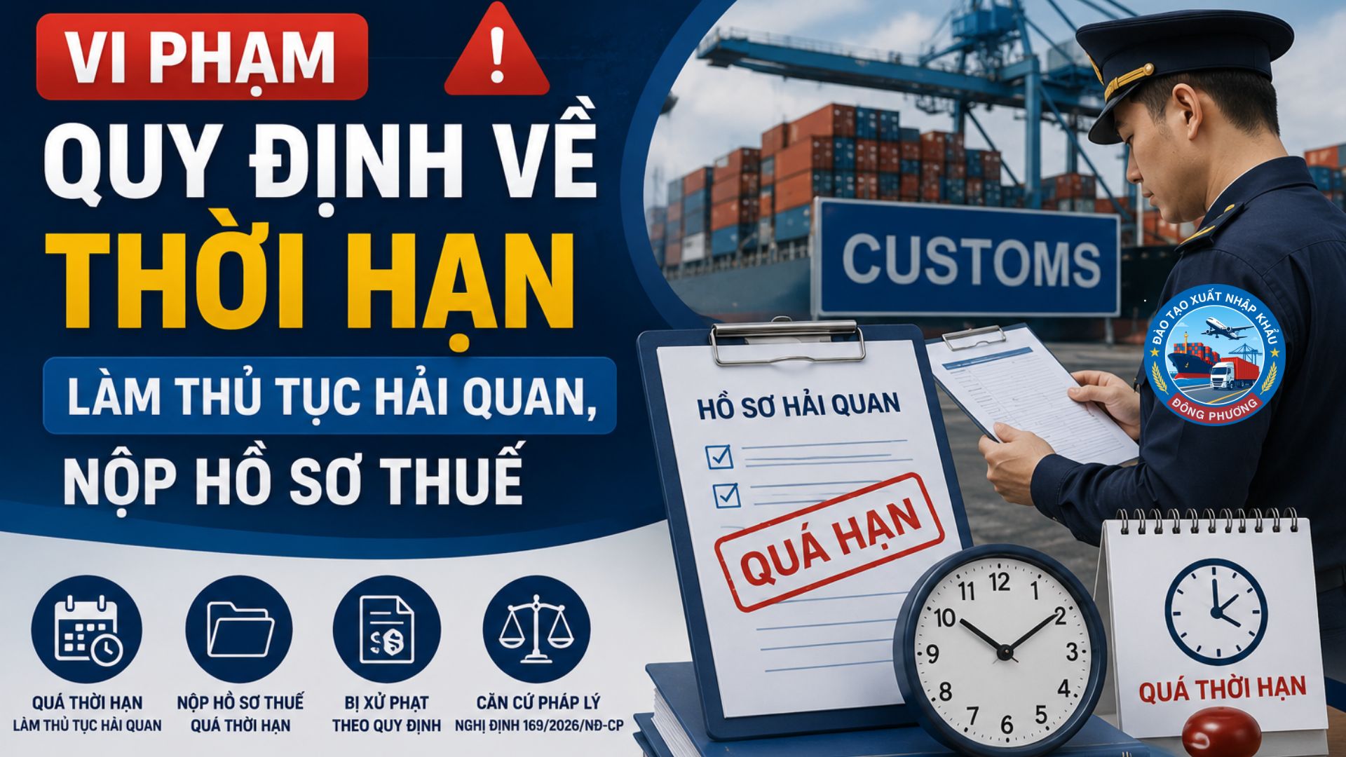 VI PHẠM QUY ĐỊNH VỀ THỜI HẠN LÀM THỦ TỤC HẢI QUAN, NỘP HỒ SƠ THUẾ